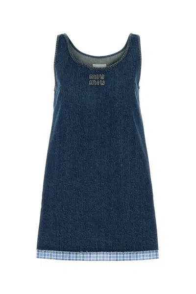 Miu Miu Navy Blue Denim Dress