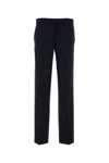 Miu Miu Gabardine Trousers With Front Crease And Pockets In Black