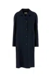 Miu Miu Soprabito Oversize In Misto Mohair Blu Navy Donna