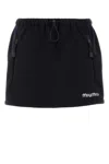 Miu Miu Fleece Miniskirt With Drawstring Waist And Zip Pockets In Black