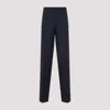 Miu Miu Tailored Pants In Mohair And Wool In Navy Blue