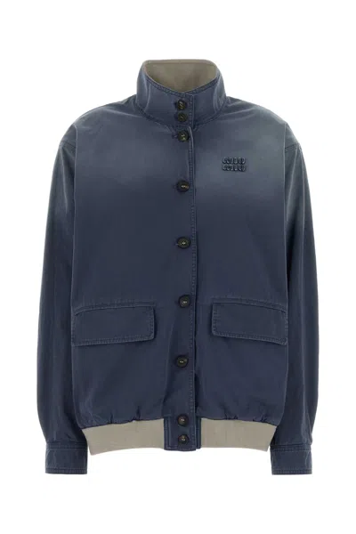 Miu Miu Navy Blue Twill Jacket