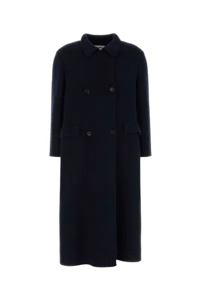MIU MIU MIU MIU NAVY BLUE WOOL BLEND COAT
