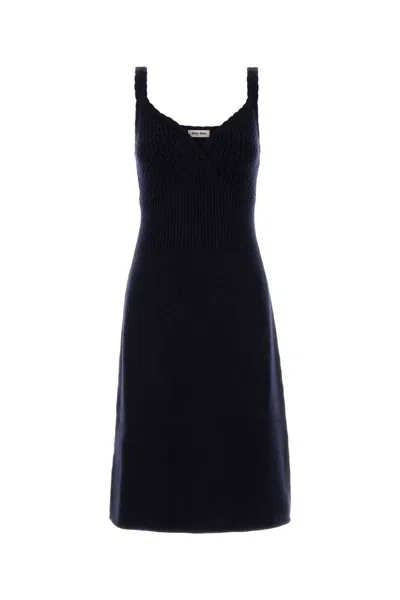 Miu Miu Navy Blue Wool Dress
