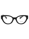 Miu Miu Logo-plaque Round-frame Glasses In Black
