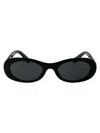 Miu Miu Logo-lettering Oval-frame Sunglasses In Black
