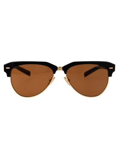 Miu Miu Nero Acetate Sunglasses In Brown