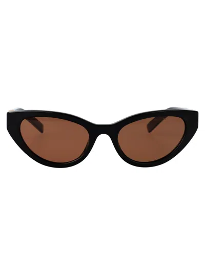Miu Miu Nero Acetate Sunglasses In Metallic