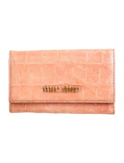 Pre-owned Miu Miu Neutral Leather Travel Case