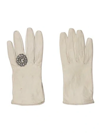 Pre-owned Miu Miu Neutral White Gloves