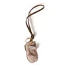 Miu Miu Miumiu Women Miu Ballet Leather Keychain Trick In Neutral
