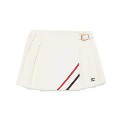 Miu Miu Neutrals Skirts - Pleated Skirts Women In White