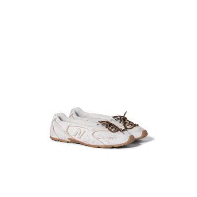Miu Miu New Balance X  530 Sl Deco' Leather Ballerinas In Black