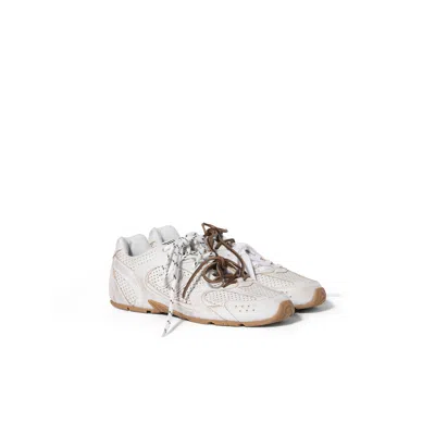 Miu Miu New Balance X  530 Sl Deco' Leather Sneakers In White
