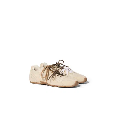 Miu Miu New Balance X  530 Sl Suede And Mesh Sneakers In Neutral