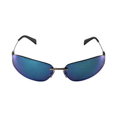 Pre-owned Miu Miu Nocturne Sunglasses 'mirrored Cyan' | Silver | Women's Size Onesize