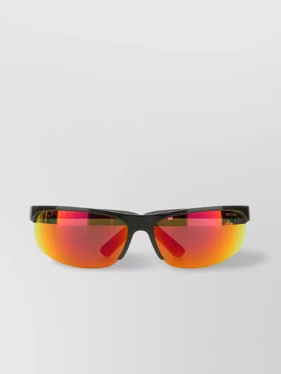 Miu Miu Nocturne Wraparound Sunglasses Reflective Lenses In Brown