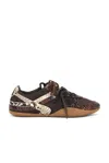 Miu Miu Gymnasium Technical Fabric And Python-print Ayers Leather Sneakers Shoes In Brown