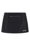 Miu Miu Nylon And Fleece Skirt In Blue