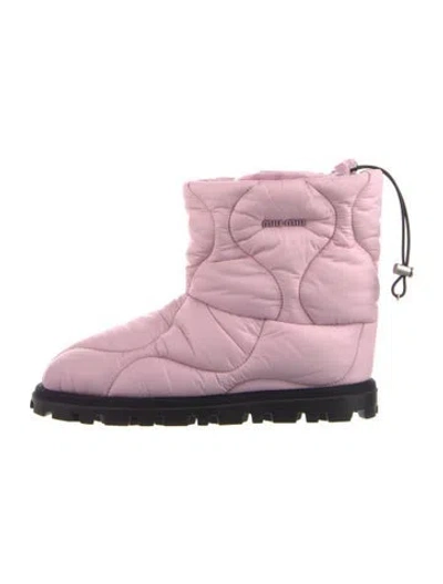 Pre-owned Miu Miu Nylon Boots In Pink