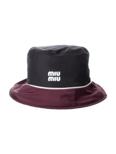 Pre-owned Miu Miu Nylon Bucket Hat In Blue