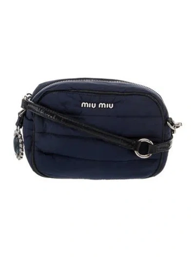 Pre-owned Miu Miu Nylon Crossbody Bag In Blue