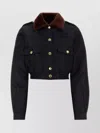 Miu Miu Nylon Jacket With Faux Fur Collar In Black