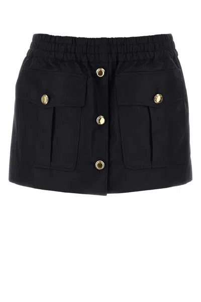 Miu Miu Nylon Mini Skirt With Viscose Lining In Blue