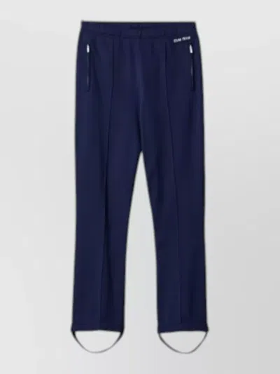 Miu Miu Nylon Pants Double Knit Ribbed Cuffs In Multi