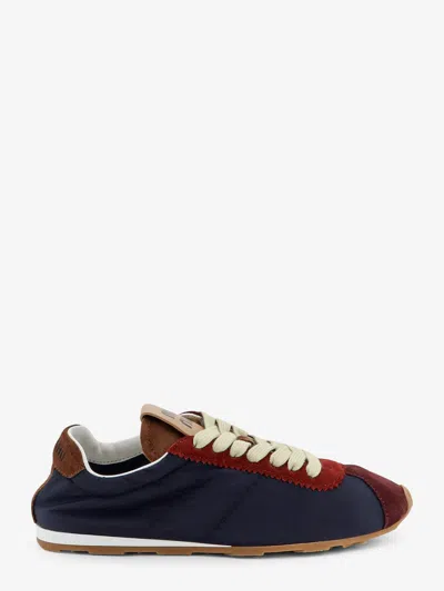 Miu Miu Nylon Sneakers With Suede Inserts In Blue