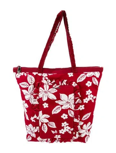 Pre-owned Miu Miu Nylon Tote In Red