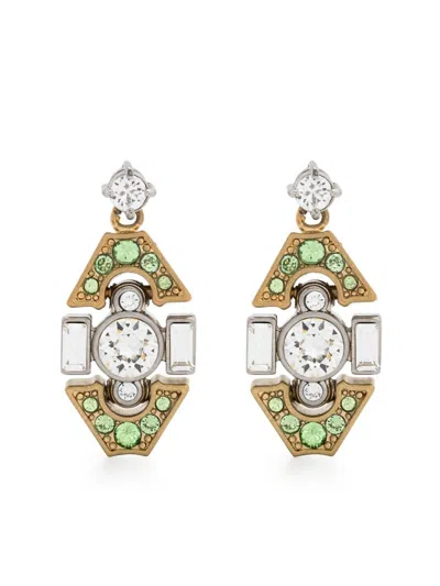 Miu Miu Ohrringe Mit Kristallen In Gold