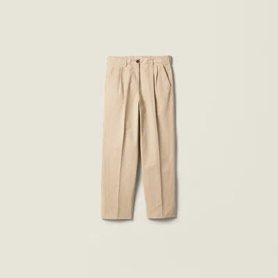 Miu Miu Old Gabardine Pants In Neutral