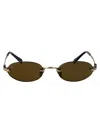 Miu Miu Womens Gold A54s Oval-frame Metal Sunglasses