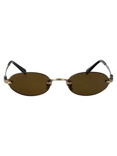 MIU MIU MIU MIU OLD GOLD METAL SUNGLASSES