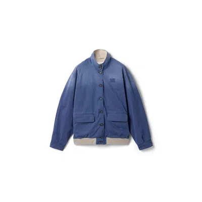Miu Miu Old Washed Twill Blouson Jacket In Multi