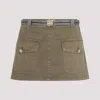 Miu Miu Belted Mini Skirt In Olive