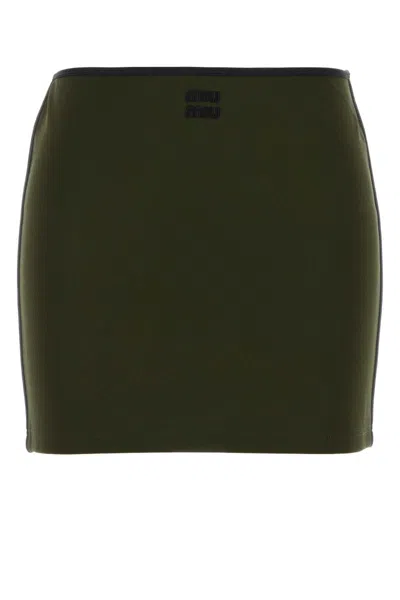 Miu Miu Olive Green Mini Skirt