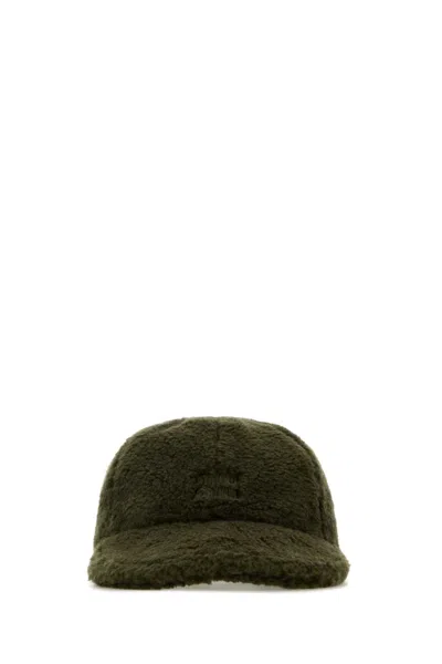 MIU MIU WOMEN OLIVE GREEN PILE BASEBALL CAP, S LUXURY HATS FOR WOMEN DARVEYS