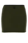 Miu Miu Olive Green Stretch Viscose Blend Mini Skirt
