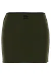 Miu Miu Olive Green Stretch Viscose Blend Mini Skirt