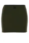 Miu Miu Olive Green Stretch Viscose Blend Mini Skirt In Militare
