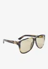 Miu Miu Ombre Aviator Sunglasses In Yellow