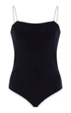 Miu Miu Open Back Knit Bodysuit In Navy