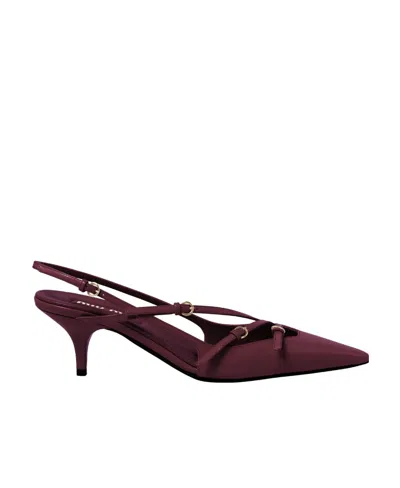 MIU MIU MIU MIU POINTED TOE SLINGBACK PUMPS