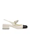 Miu Miu Bicolor Mary Jane Slingback Pumps In Nude