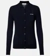 Miu Miu Open-knit Cashmere Cardigan In Black