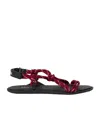 Miu Miu Nastro Cross Rope Grip-strap Sandals In Green