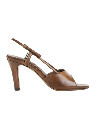 Miu Miu Open-toe High-heeled Sandals In Brown