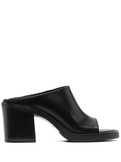 MIU MIU OPEN-TOE LEATHER SANDALS